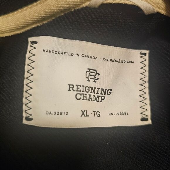 REIGNING CHAMP Midweight Terry Pullover Hoodie Navy - Size XL - Picture 6 of 7